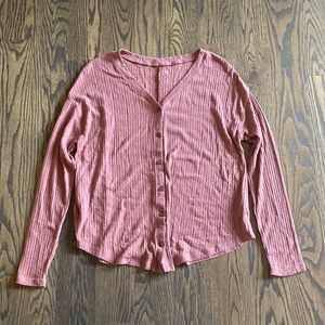 SO Pink Button Up Cardigan